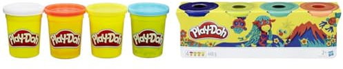 Play-Doh E4867ES0 4er Pack WILD, Knete für fantasievolles und kreatives Spielen & B6508ES0 Hasbro B6508EL2-4er Pack Grundfarben Knete, für fantasievolles und kreatives Spielen, blau, gelb, rot, weiß