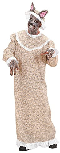 W WIDMANN MILANO Party Fashion - Disfraz de cuento de hadas del lobo malo | De 2 piezas, con vestido y gorro; disfraz para Carnaval y fiestas temáticas de cuentos de hadas
