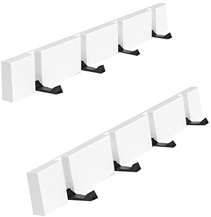 YunNasi Perchero de montaje en pared de Madera con Plegable Ganchos Percha de pared para Dormitorio Baño Cocina