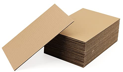 MUKCHAP 40 Pack 20 x 30cm Corrugated Cardboard Sheets, 3mm Cardboard Sheets Pad for Packaging, Shipping