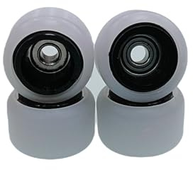 Leefai - Ruote per tastiera incorporate a mano, strato in lega, ruote per skateboard, cuscinetti ultra rotanti, 8,5 x 5,0 mm, ruote bianche con colore in lega (nero)