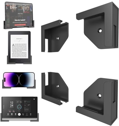 sciuU Soporte de Pared Universal para Tableta/Teléfono/Router, Versátil para Dispositivos con Grosor < 2 cm, Compatible con iPad/iPhone/Samsung/Kindle/E-Reader, 2 Grupos