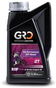 GRO PERFORMANCE OFF-ROAD 2T - Lubricante 100% Sintético - Motos de Competición, en Especial Cross, Enduro y Trial - Motores 2 Tiempos - Compatible con Premezcla y Sistema de Engrase Separado - 1L