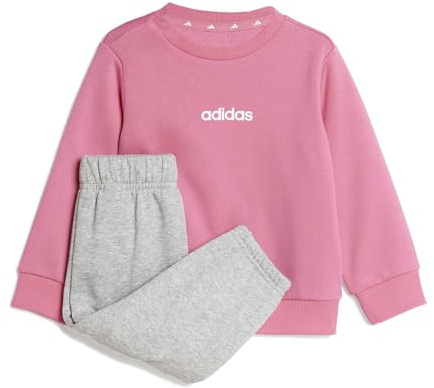 adidas Unisex - Bimbi 0-24 ESSENTIALS LINEAR LOGO JOGGER, pink fusion/white, 3-4 Years