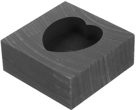 KOCKSHION Molde en forma de corazón material equipo para fundir oro arcilla plateada kit de molde moldeador yeso crisol de fusión de fundición de grafito molde de oro derretido Black