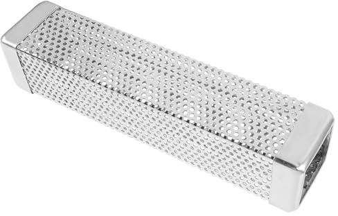 DOITOOL Caja Ahumadora de Acero Inoxidable Cuadrada 10 Pulgadas para Parrilla de Carbón y Gas Cesta para Verduras y Virutas de Madera Resistente a Altas Temperaturas para Barbacoa al