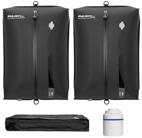 EULANT Pack 2 Sacchetti Sottovuoto Vestiti Viaggio Riutilizzabili, Sacchi Sottovuoto da Viaggio per Valigia/Zaino, Impermeabile Organizer Valigia Compressione, Con Cerniera Ermetica IPX8