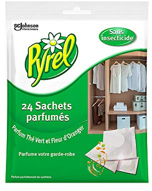 Pyrel Fragrance Guard Dress without Insecticides - Green Tea & Orange Blossom - Set of 4 (4 x 24 = 96 sachets)