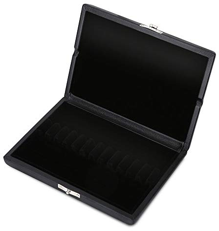 Drfeify Wood + PU leather cover reed case holder storage box for 10/12 / 20pcs oboe reeds (Pack of 12)