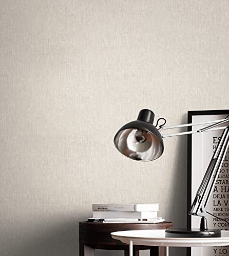 NEWROOM Papier peint Gris Couleur Unie Intissé - Couleurs Unies Textile Texture Moderne