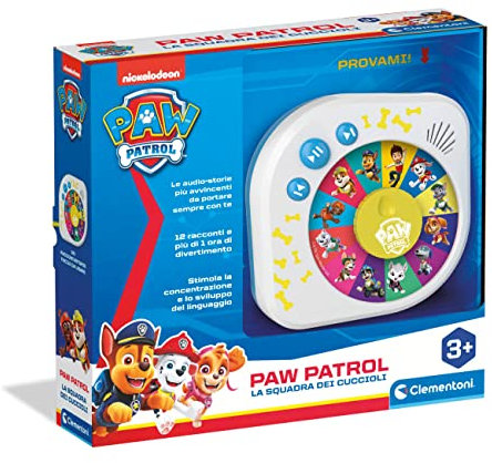 Clementoni Racconta Storie Paw Patrol - Racconta Storie per Bambini, Tante Avventure della Squadra dei Cuccioli Paw Patrol, Gioco Interattivo per Bambini dai 3 Anni, Lingua Italiano, 17750