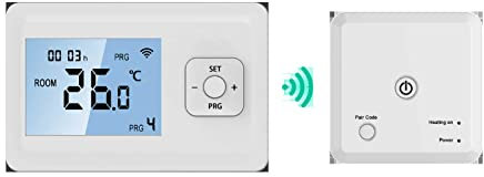 TMXKOOK Termostato Wi-Fi Inteligente con Receptor RF, Aplicación Y Control De Voz, Compatible con Alexa Y Asistente De Google para Calentamiento De Calderas De Gas