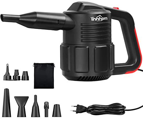 innhom Druckluft 600W Elektrische Staubgebläse PC Reinigungsset 68CMH Druckluftspray Luftdruckspray mit Langem Kabel Compressed Air für PC, Tastatur Auto Filter Bürogeräte (600W)