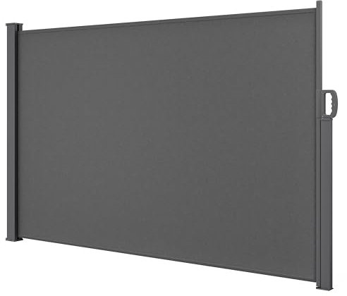 STEELSØN Seitenmarkise Zirella 200x300 cm ausziehbar, Sichtschutz für Balkon und Garten, Senkrechtmarkise außen Blickdicht mit Wandhalterung aus Aluminium, anthrazit