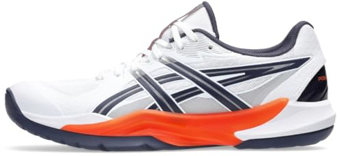 ASICS Men's POWERBREAK FlyteFoam Handball Shoes, 11, White/NOVA Orange