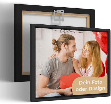 Cimpress Tela personalizzata, foto su tela con cornice, Personalizza con la tua immagine o testo, ideale per Babbo Natale segreto e Natale per amici e familiari, 30 ×40cm