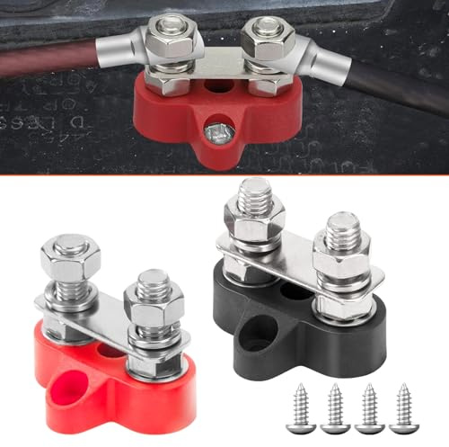 Morsettiera di Distribuzione Dell'alimentazione Della Batteria, Batteria Bus Bar Doppio Perno 12V-48V, M8 Morsettiera di Distribuzione Dell'alimentazione, Morsettiera di Alimentazione