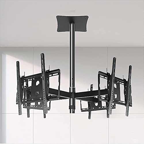 Supporto Parete TV, Supporto soffitto a Quattro Lati, inclinabile e Girevole, Adatto alla Maggior Parte dei televisori LCD a Schermo Piatto e curvi 32-55 Pollici, Fino a 150 kg.