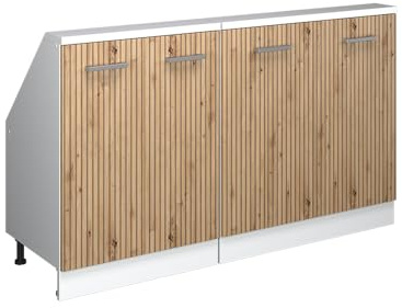 Vicco Dachschrägenschrank-Set Rion, Artisan Eiche/Weiß, 2er Set, geeignet für die platzsparende Aufbewahrung unter Dachschrägen