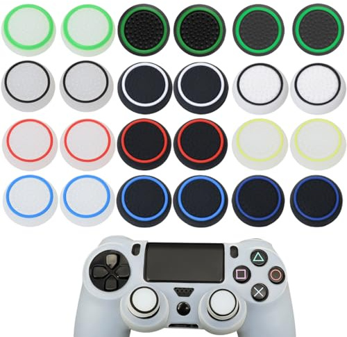 24 Stück Joystick Kappen, Rutschfeste Silikon Thumb Grips, Kompatibel mit PS5, PS4, Xbox Series X/S, One Controller, Universelle Schutzkappen in Verschiedenen Farben
