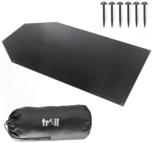 Trail Tent Footprint Groundsheet Protector | 120gsm PE Construction, Reinforced Corner Eyelets, Pegs & Carry Bag Included