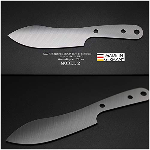 Turmfalke Sägen&Messer Model 2-258mm Poliert/Messerbau Rohling Messerstahl Messerklinge Klingenrohling Jagdmesser