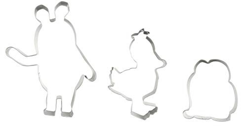 Dr. Oetker Ausstecher-Set Maus & ihre Freunde DieMaus, langlebige Maus-, Elefanten- & Enten-Form, Tiereausstecher aus hochwertigen Edelstahl (Farbe: Silber), Menge: 1 x 3er Set