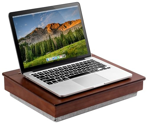 LAPGEAR Schoolhouse Lap Desk with Storage Compartments - Acacia Wood - Java - Style No. 45072