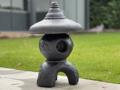 OLOMA Pagoda giapponese fatta a mano in cemento Statua di lanterna bianca personalizzata Ornamento in pietra Statua della pagoda per l'arredamento del giardino Zen Lampada a lanterna unica Lanterna