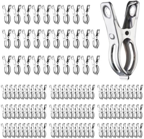 120 Stück Gartenclips, Edelstahl-Clips mit 3,1 cm Öffnung, Gewächshaus-Clips, Reifenklemmen für Schattentuch oder Pflanzenabdeckungsnetz, griffig, robust, Gewächshauszubehör