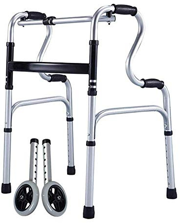 Walking Aid Elderly Walker med hjulassistans, höjdjusterbar rehabiliteringsrullator Mobility Transporthjälp, hopfällbar rollator Idealisk för äldre