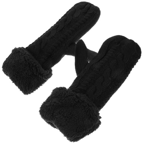 LALADEFIEE 1paar Winterhandschuhe Für Erwachsene Mit Warmem Futter Elastische Handgestrickte Fäustlinge Aus Atmungsaktive Bequeme Und Langlebige Outdoor-handschuhe Für Herbst Und Winter