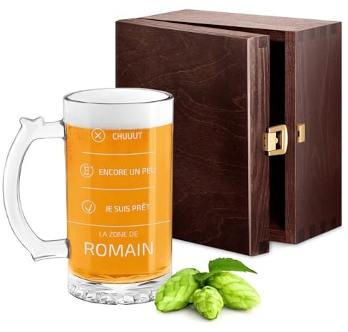 Maverton Boccale birra personalizzato con incisione - Regalo uomo compleanno - Bicchieri birra con manico 400 ml - Vetro di alta qualità altezza 15 cm - Idee regalo uomo per ogni occasione