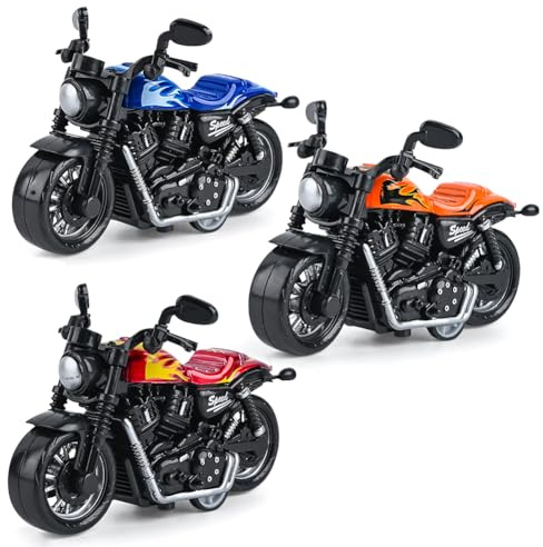 FCXVXCL 3pcs Kid Motorbike Toys,Pull Back Toy Cars Toy Motorcycles for Kids,Alloy Motorcycle ModelRetro Motorcycles Toy for Boys Kids Age 3-8 Year Old