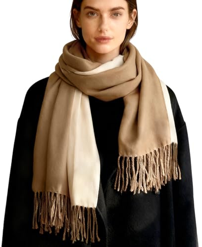 VerLuky Sciarpa Donna Invernale, Sciarpa Cashmere Donna Firmata con Nappa, Sciarpa e Scialli In Morbida Pashmina Reversibile Lungo Grande, Idee Regalo per Natale per Ragazza, Mamma, Nonna