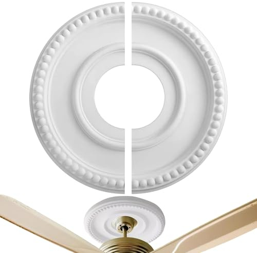 Roseta De Techo,Placa de Cubierta Empotrable para Luz - Diámetro Exterior 31.5 cm Interior 9.9 cm Panel Poliuretano para Renovaciones Cocina Tiendas