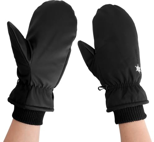 Gants d’Hiver Femme imperméables Ultra-Chauds – moufles tactiles Coupe-Vent en Polaire Thermiques, Poing-Main Unique (Taille Unique) pour Ski, Snowboard, Conduite & activités Outdoor
