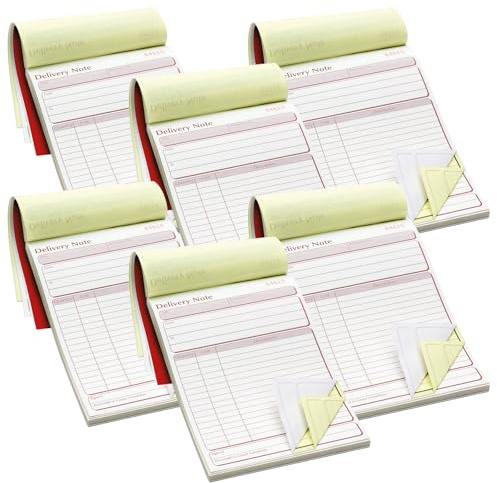 Pukka Pad NCR duplicerad fakturabok – självkopierande leveransanteckningsblock, personlig fakturabök, lättrivna numrerade ark kvittoblock för småföretag och egenföretagande fakturor | Paket med 6