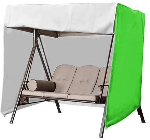 Funda impermeable para columpio Hollywood, resistente al viento y a los rayos UV, tela Oxford 210D con cuerda retráctil para columpio de jardín, color verde, 220 x 125 x 170 cm