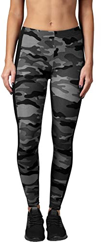 Urban Classics Damen Urban Classics Dames Camo Streep Leggings, Mehrfarbig (Dunkelcamo / Blk 00840), 3XL EU