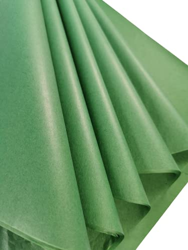 Mörkgrönt papper 60 stora ark 70 x 50 cm – syrafritt omslagspapper för presentförpackning, hantverk, förvaring