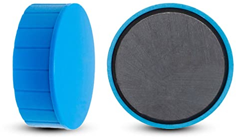 Maul Aimant MAULsolid, Lot de 2 Gros Aimants Puissants à Usage Multiple, Aimants Ronds au Design Moderne, 38 x 15, 5 mm, Charge Jusqu'à 2, 5 kg, Bleus