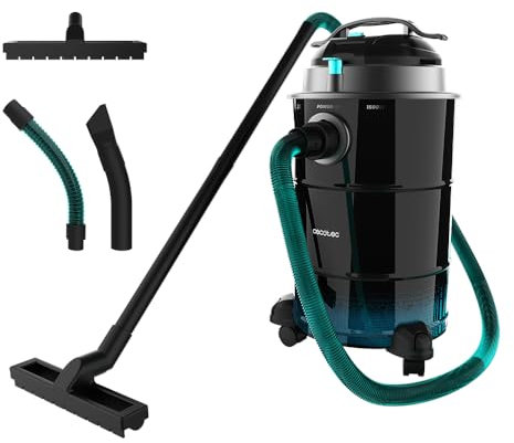 Cecotec Aspirateur de Cendres 30L Conga Ash 6000 Easy Go Home XL. 1500W, Puissance d'aspiration 21kPa, Tube avec revêtement métallique, Roues et poignée de Transport, Cordon de 6m