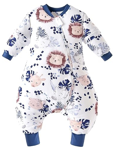 Chilsuessy Baby vintersovsäck sovsäck med fötter små barn året runt vinter sovsäck pyjamas för pojkar och flickor, avtagbara ärmar