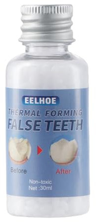 Kit Otturazione Denti, 30ml Cemento per Denti, Granuli di Riparazione dei Denti Falsi Modellabili,Otturazione Temporanea e Riparazione dei Denti Spezzati