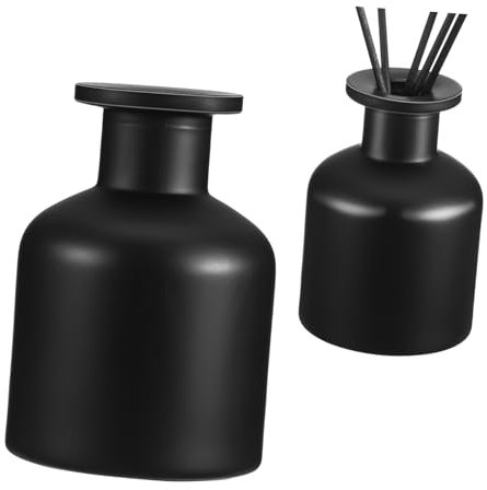 Gatuida 150ml Reed Diffuser Bottles: 2pcs Black Diffuser Bottle Empty Refillable Aromatherapy Containers Fragrance Storage Dispenser Jars for Essential Oils Home DIY
