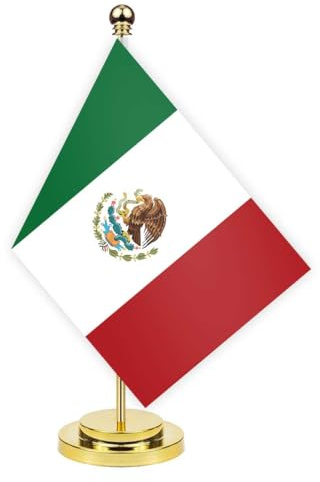 Mexiko skrivbordsflagga, 30 cm stor liten mexikansk mexikansk banderoll utomhus, litet tryck dekor för kontor hem bord skrivbord Mexico