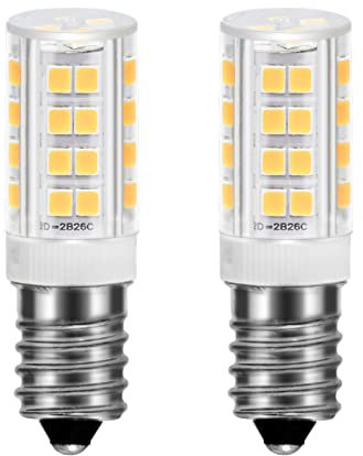 2 Stück E14 LED Lampe Neutralweiß 4000K, 5W Ersatz für 50W Glühlampe, 500 Lumen, Dunstabzugshauben Birne 230V, Nicht Dimmbar, Energiesparlampe Kleine Birne für Kühlschrank, Nähmaschine, Kronleuchter