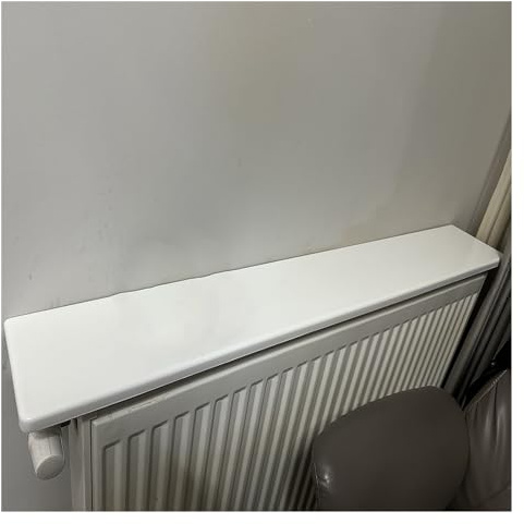 Vikbar hemorganisation vit radiatorhylla i trä 160 x 20 x 2,2 cm enkel passform för vardagsrum och kök växtstödstativ modern dekorativ väggmonterad flytande