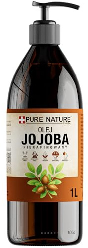 CHOSA Olio di Jojoba 100% Puro Spremuto a Freddo Non Raffinato 1000 ml + Dosatore - Olio per Capelli Viso, Corpo, Trucco - Cura Della Pelle e Cosmetici Fai Da Te - Vegano, Senza additivi